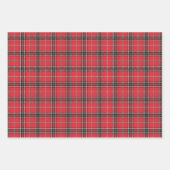 Matig Rood Kerstfeest Pset Tartan Patroon Inpakpapier Vel (Voorkant 3)