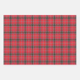 Matig Rood Kerstfeest Pset Tartan Patroon Inpakpapier Vel