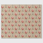 Matig rood-wijnpatroon 60e verjaardag Gift Cadeaupapier (Vlak)