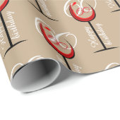 Matig rood-wijnpatroon 60e verjaardag Gift Cadeaupapier (Rol Hoek)