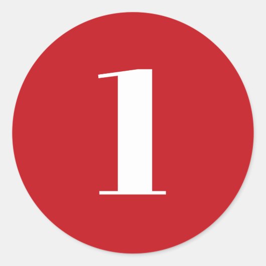 Matig rood wit aangepast aantal leeftijd monogram ronde sticker (Voorkant)