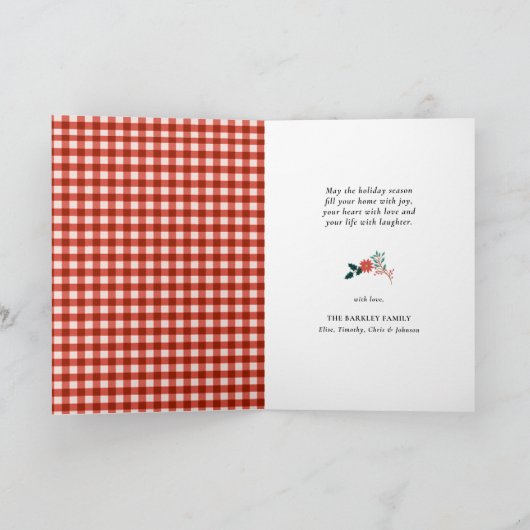 Matig rood wit Buffalo geplakt vun script eenvoudi Feestdagen Kaart (Binnen)