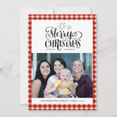 Matig rood wit Buffalo geplakt vun script eenvoudi Feestdagenkaart (Voorkant)