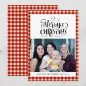 Matig rood wit Buffalo geplakt vun script eenvoudi Feestdagenkaart (Voorkant / Achterkant)