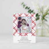 Matig Rood Wit Kerstfeest Briefkaart (Staand voorkant)