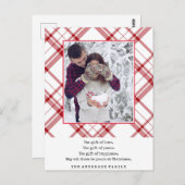 Matig Rood Wit Kerstfeest Briefkaart (Voorkant / Achterkant)