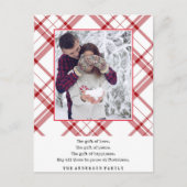 Matig Rood Wit Kerstfeest Briefkaart (Voorkant)