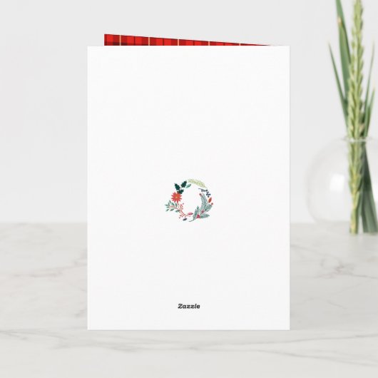 Matig rood zwart Buffalo geplakt vun script eenvou Feestdagen Kaart (Achterkant)