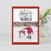 Matig rood zwart Buffalo geplakt vun script eenvou Feestdagenkaart (Staand voorkant)