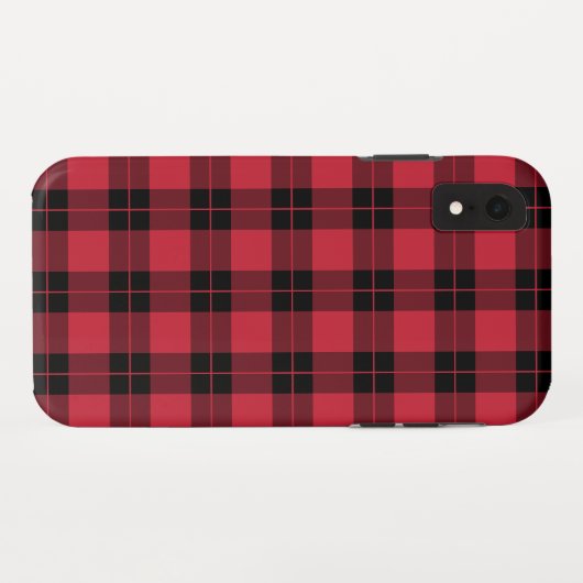 Matig rood zwart spelpatroon Case-Mate iPhone case (Achterkant (horizontaal))