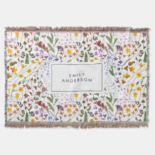 Matig roomkleurig initiaal blauw deken