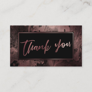 Matig Roos Gold en zwart-wit gemarmerd Dank u Invo Informatiekaartje