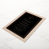 Matig Roos Gold Formal Classic Initiaal Elegant Folie Uitnodiging (Gedraaid)