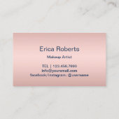 Matig Roos Gold Lips Navy Blue Makeup Artist Visitekaartje (Achterkant)