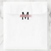 Matig Roos Gold Paint Classy Monogram White Ronde Sticker (Tas)