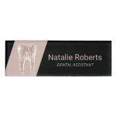 Matig Roos Gold Tooth Dentist Dental Assistant Naambadge (Voorkant)