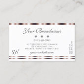 Matig Roos Gold White Sparking Diamonds Monogram Visitekaartje (Achterkant)