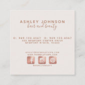 Matig Roos Goud Blush Roze Vierkante Visitekaartje (Achterkant)