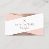 Matig roos goud- en roze schaarser visitekaartje (Voorkant)