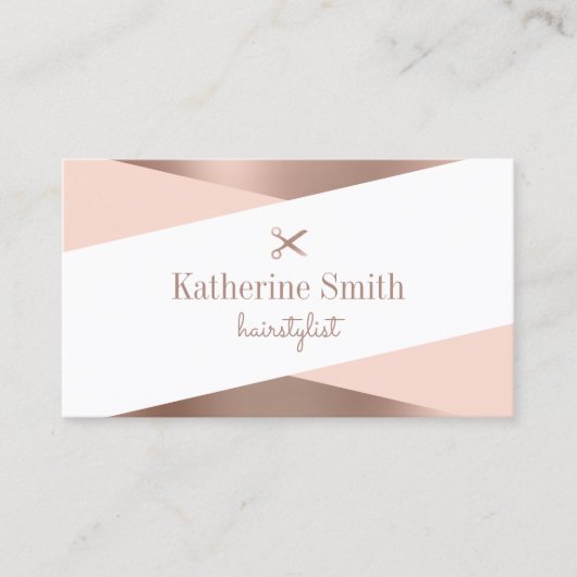 Matig roos goud- en roze schaarser visitekaartje (Voorkant)