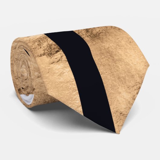 Matig roos goud- en zwarte zebra patroon stropdas (Opgerold)