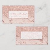 Matig roos goud glitter blush marble ombre make-up visitekaartje (Voorkant / Achterkant)
