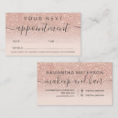 Matig roos goud glitter blush ombre professional afsprakenkaartje (Voorkant / Achterkant)