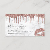 Matig roos goud glitter lippen make-up kunstenaar visitekaartje (Achterkant)