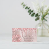 Matig roos goud glitter lippen make-up kunstenaar visitekaartje (Staand voorkant)