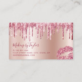 Matig roos goud glitter lippen make-up kunstenaar visitekaartje (Achterkant)