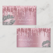 Matig roos goud glitter lippen make-up kunstenaar visitekaartje (Voorkant / Achterkant)