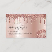 Matig roos goud glitter lippen make-up kunstenaar visitekaartje (Achterkant)