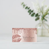 Matig roos goud glitter lippen make-up kunstenaar visitekaartje (Staand voorkant)