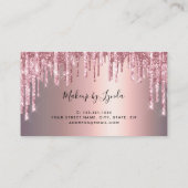 Matig roos goud glitter lippen make-up kunstenaar visitekaartje (Achterkant)