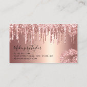 Matig roos goud glitter lippen make-up kunstenaar visitekaartje (Achterkant)
