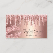 Matig roos goud glitter lippen make-up kunstenaar visitekaartje (Voorkant)