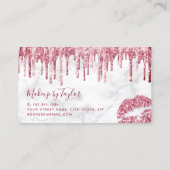 Matig roos goud glitter lippen make-up kunstenaar visitekaartje (Achterkant)