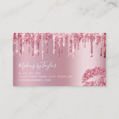 Matig roos goud glitter lippen make-up kunstenaar visitekaartje (Achterkant)