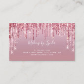 Matig roos goud glitter lippen make-up kunstenaar visitekaartje (Achterkant)