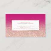 Matig roos goud glitter neon roze ombre make-up visitekaartje (Achterkant)