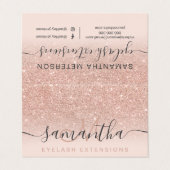 Matig roos goud glitter ombre blush eye aftercare visitekaartje (Buitenkant ongevouwen)