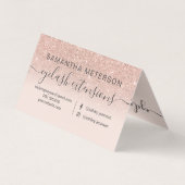 Matig roos goud glitter ombre blush eye aftercare visitekaartje (Achterkant)