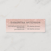 Matig roos goud glitter ombre blush make-up hair 3 mini visitekaartje (Achterkant)