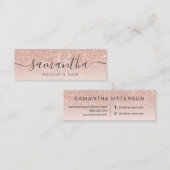 Matig roos goud glitter ombre blush make-up hair 3 mini visitekaartje (Voorkant / Achterkant)