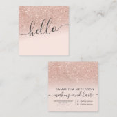 Matig roos goud glitter ombre blush roze hallo vierkante visitekaartje (Voorkant / Achterkant)