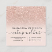Matig roos goud glitter ombre blush roze hallo vierkante visitekaartje (Achterkant)