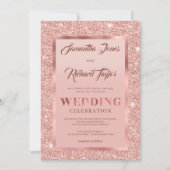 Matig Roos goud Sparkle glitter folie stoffige roz Kaart (Voorkant)