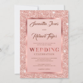 Matig Roos goud Sparkle glitter folie stoffige roz Kaart