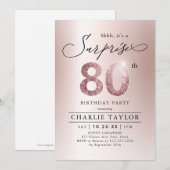 Matig roos goud volwassen verrassing 80e verjaarda kaart (Voorkant / Achterkant)