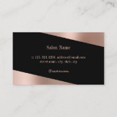 Matig roos goud & zwarte schaar haarstylist visitekaartje (Achterkant)